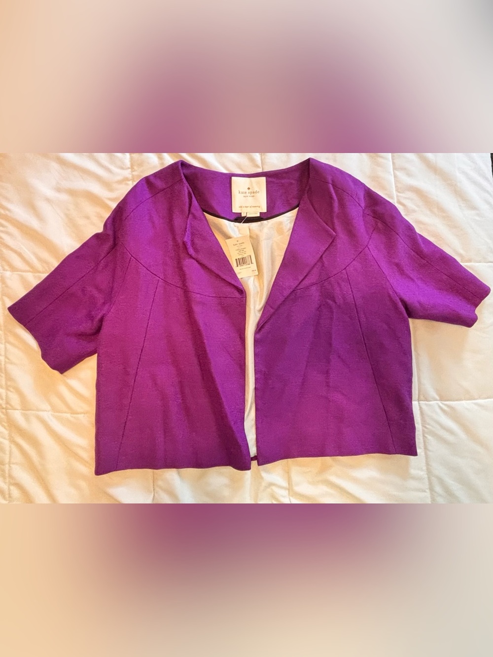 kate spade Violet Open-Front Cropped Blazer
